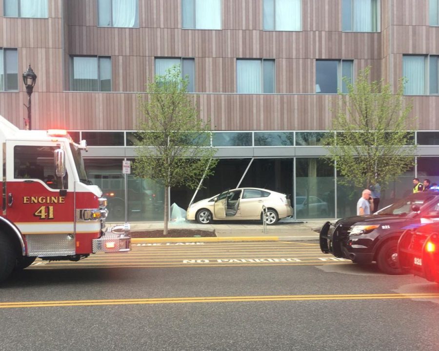 Car Crash Damages The Hotel at Oberlin